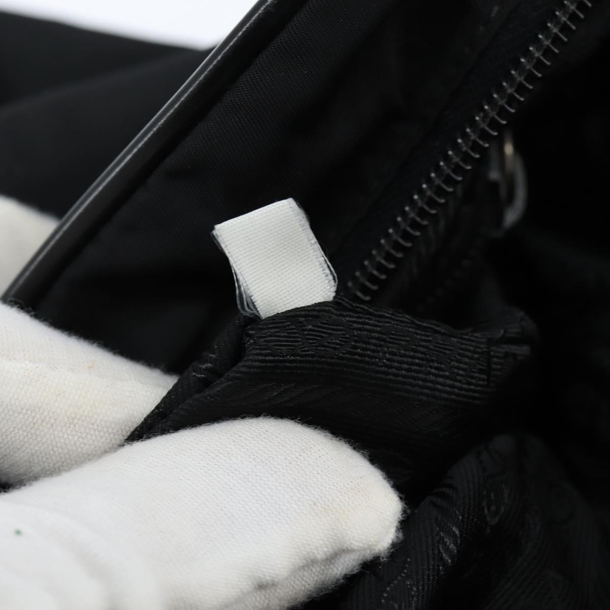 PRADA Shoulder Bag Nylon Black Silver Auth am9554