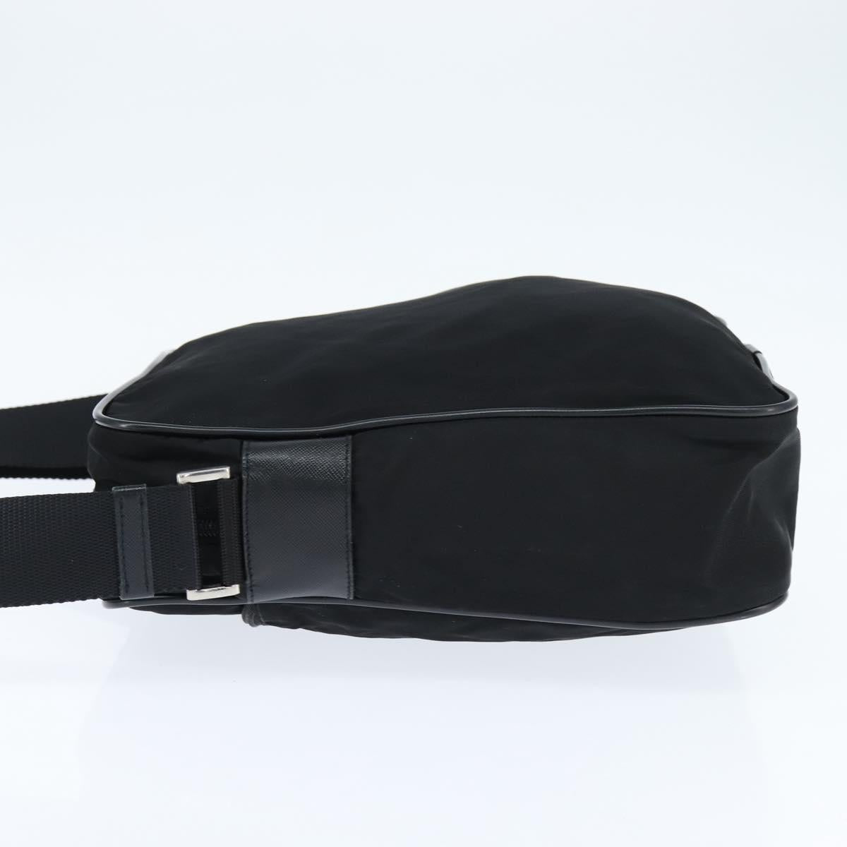 PRADA Shoulder Bag Nylon Black Silver Auth am9554