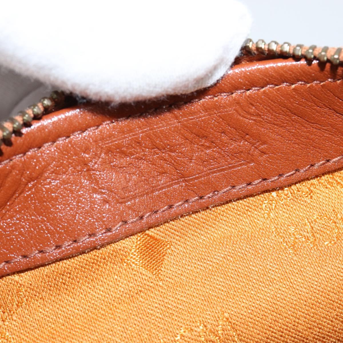 MCM Logogram Vicetos Boston Bag PVC Leather 2way Brown Gold Auth am9555