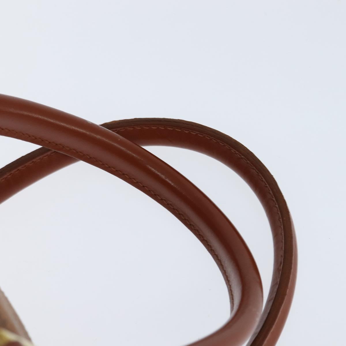 MCM Logogram Vicetos Boston Bag PVC Leather 2way Brown Gold Auth am9555