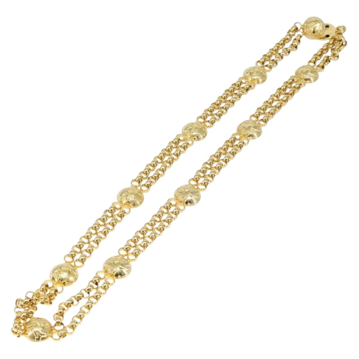 Salvatore Ferragamo Chain Belt metal Gold Auth am9558