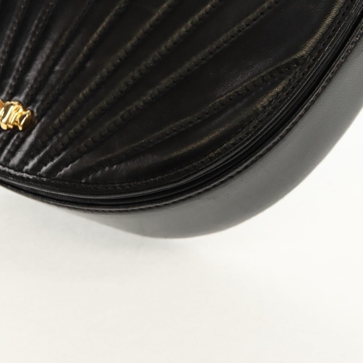 TIFFANY&Co. Hand Bag Leather 2way Black Gold Auth am9561V