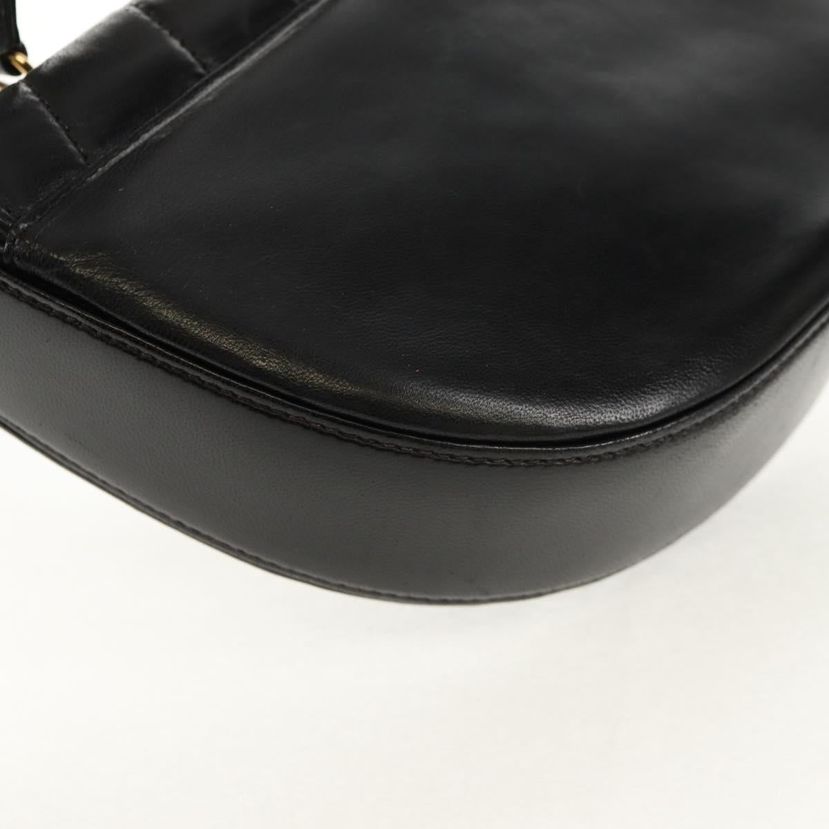 TIFFANY&Co. Hand Bag Leather 2way Black Gold Auth am9561V