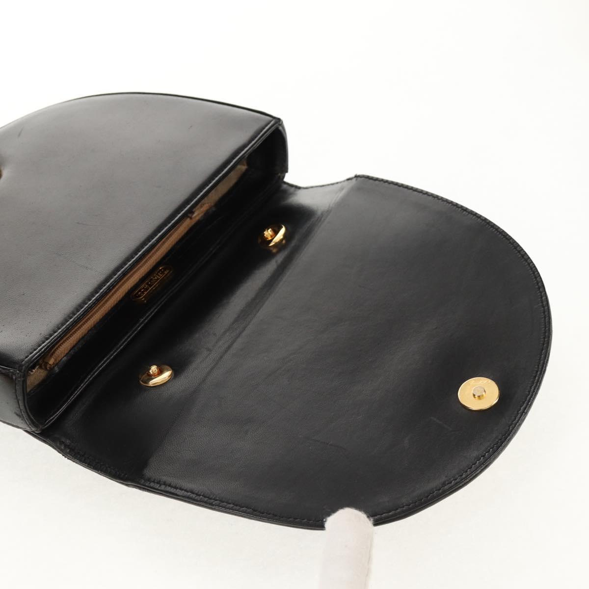 TIFFANY&Co. Hand Bag Leather 2way Black Gold Auth am9561V