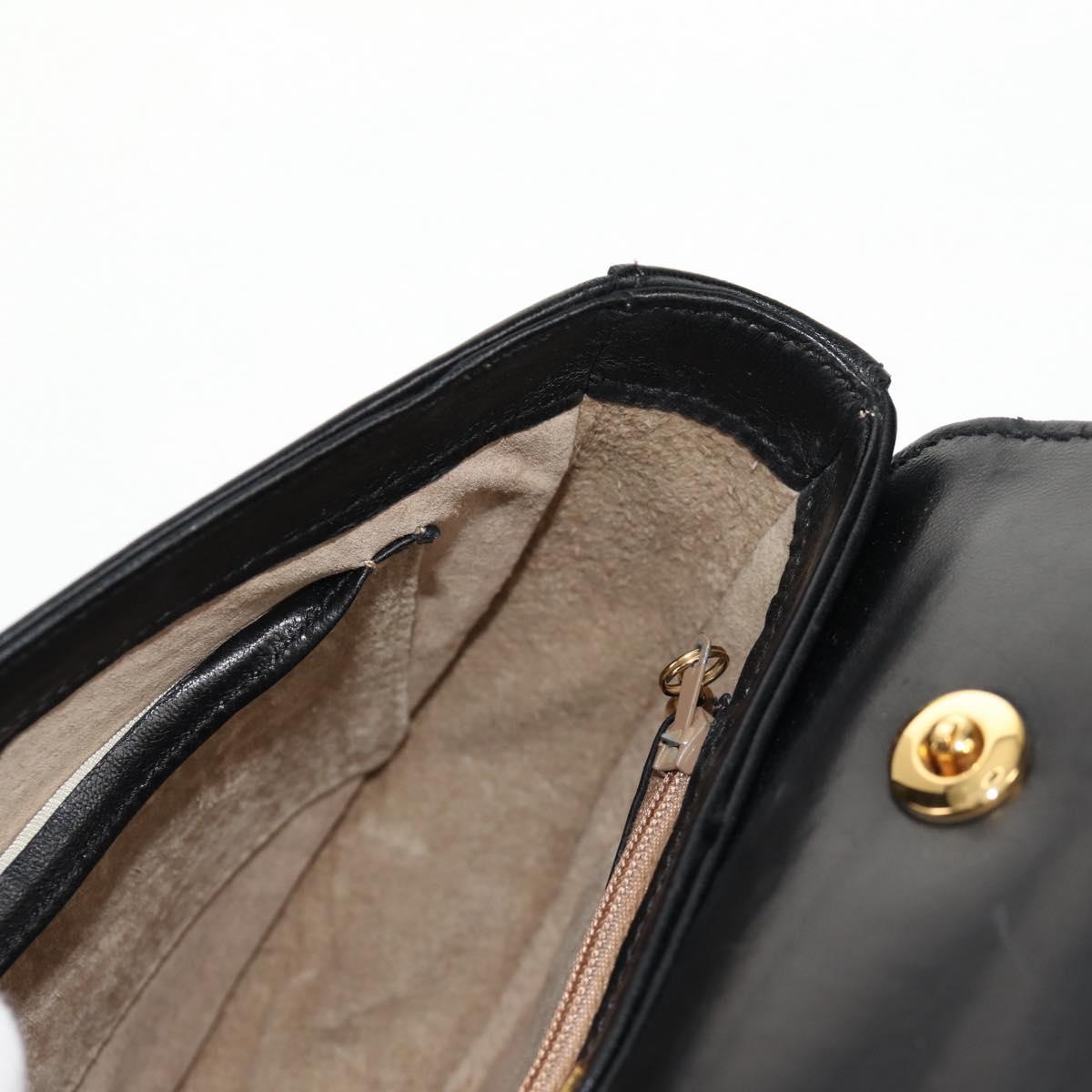 TIFFANY&Co. Hand Bag Leather 2way Black Gold Auth am9561V