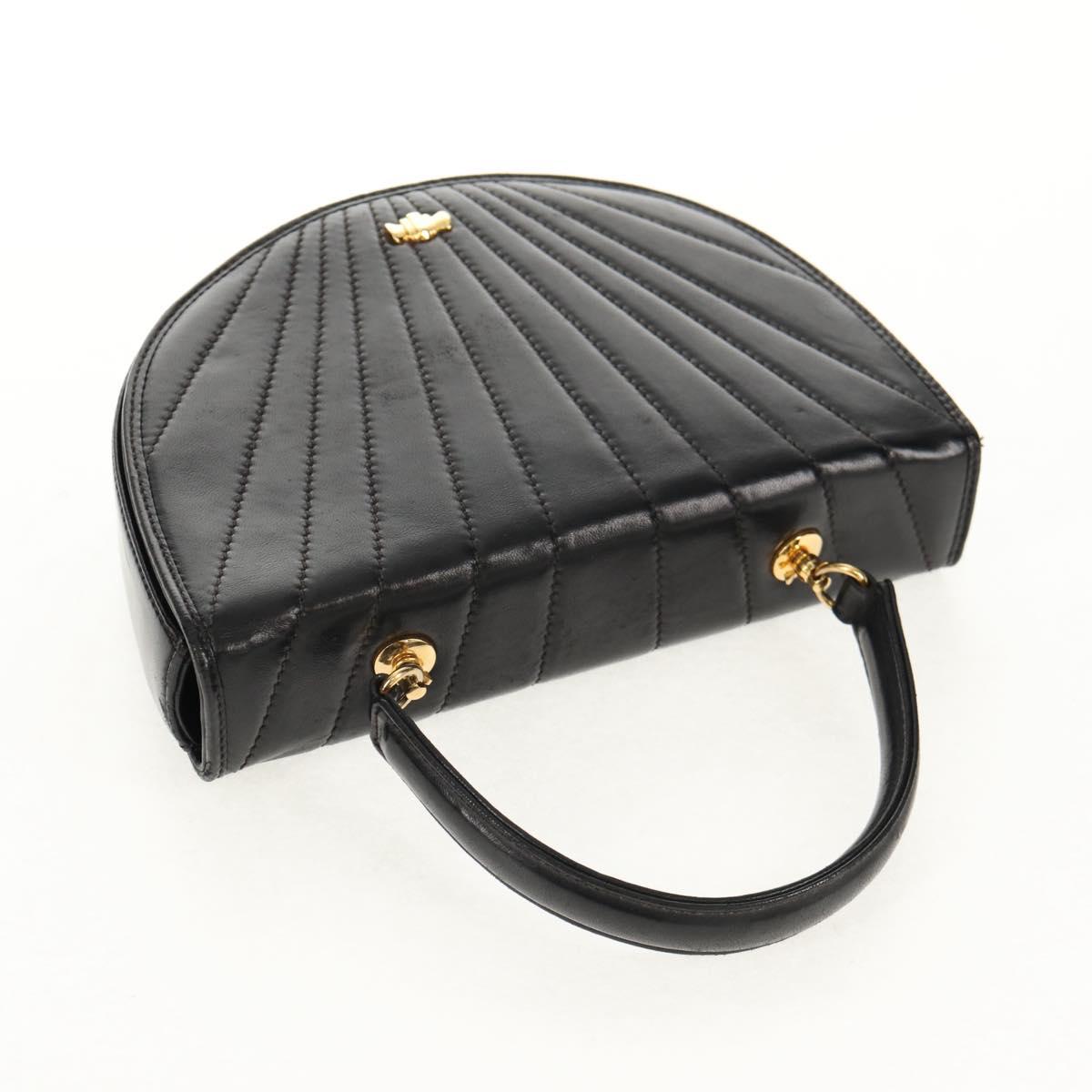 TIFFANY&Co. Hand Bag Leather 2way Black Gold Auth am9561V