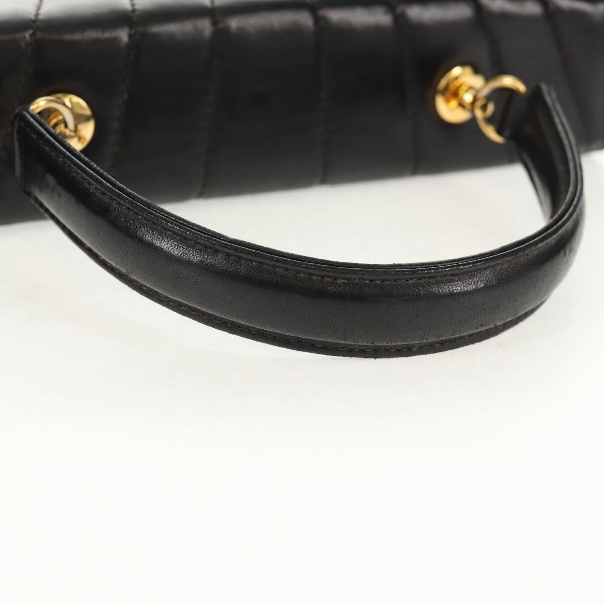 TIFFANY&Co. Hand Bag Leather 2way Black Gold Auth am9561V