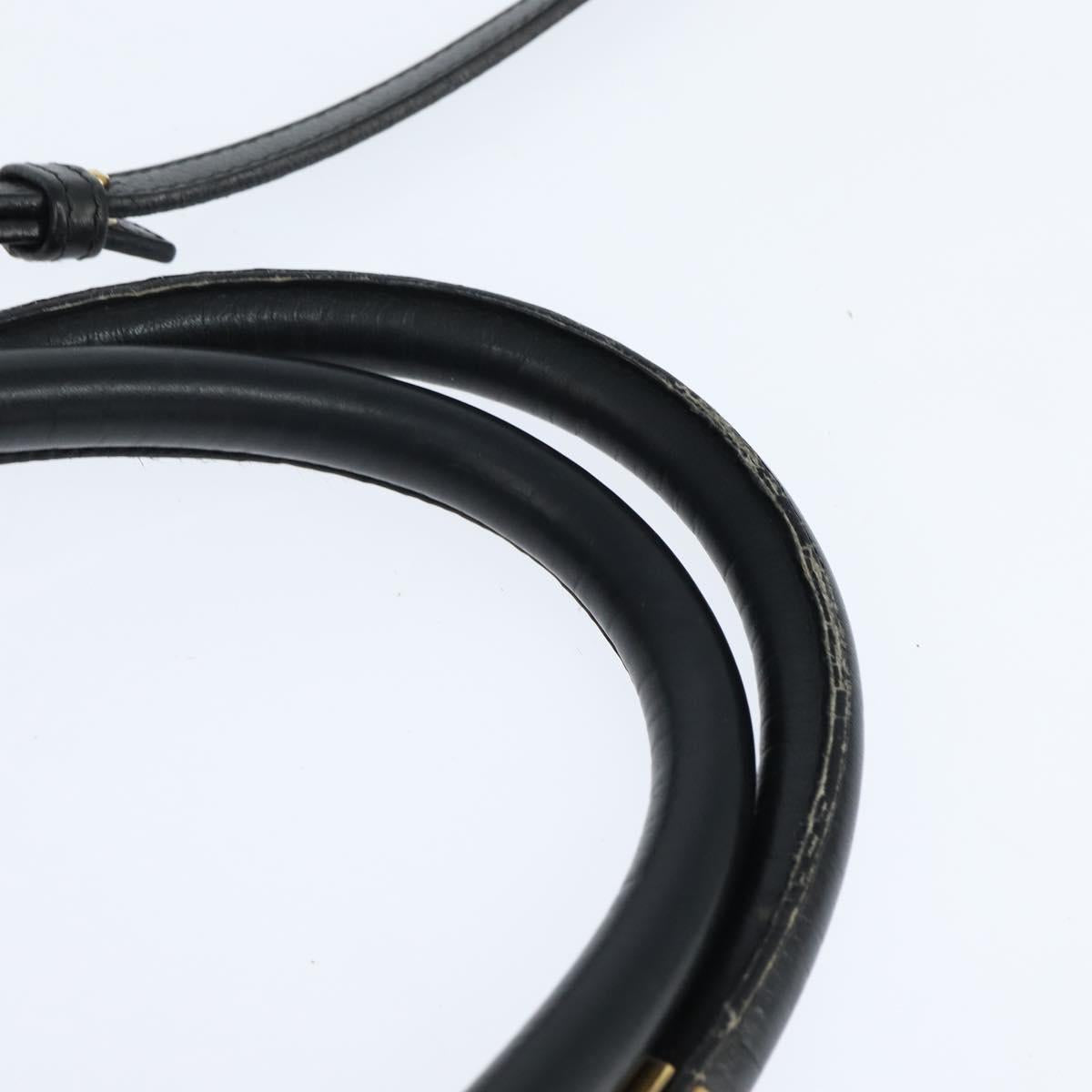 Chloe Victoria Hand Bag Leather 2way Black Gold Auth am9563