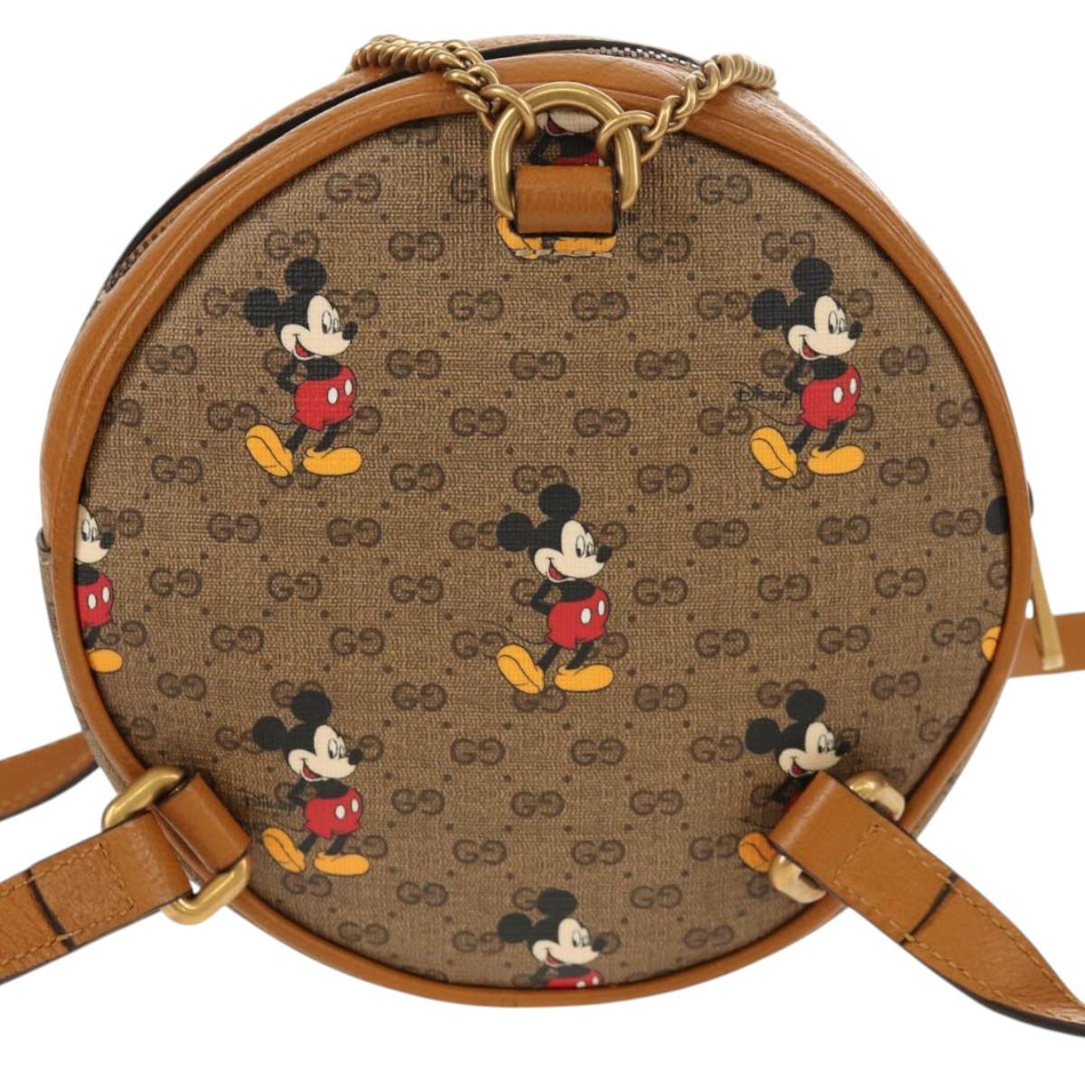 GUCCI Micro GG Supreme Disney Mini Backpack PVC Beige Gold 603730 Auth am9564M