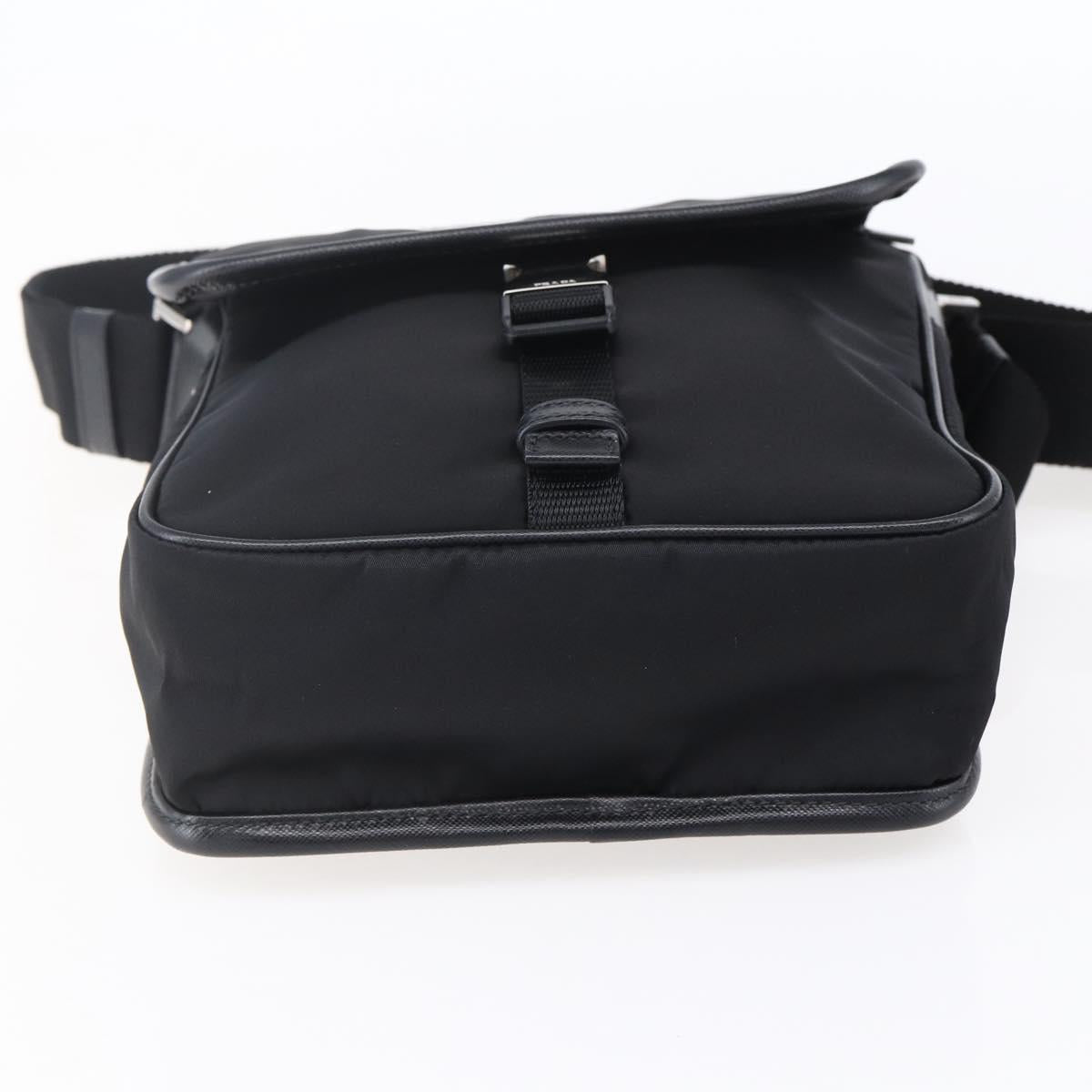 PRADA Shoulder Bag Nylon Black Silver Auth am9570V