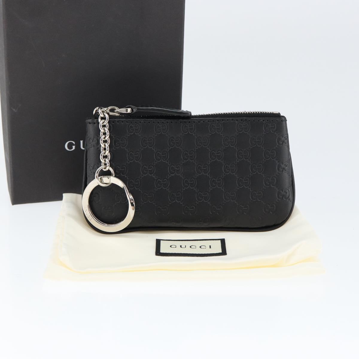 GUCCI Micro Guccissima Coin Purse Leather Black 544476 Auth am9573V