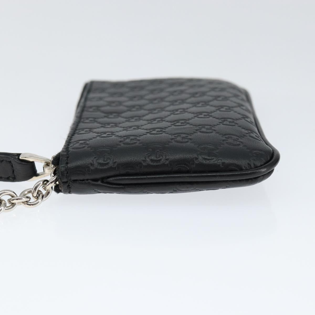 GUCCI Micro Guccissima Coin Purse Leather Black 544476 Auth am9573V