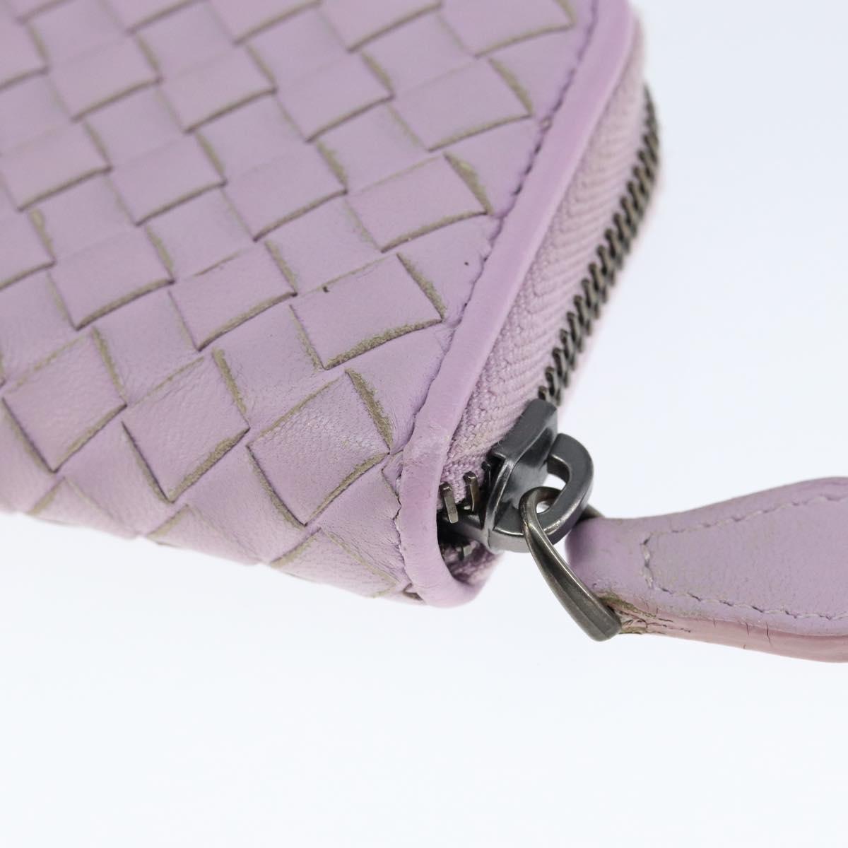 BOTTEGA VENETA INTRECCIATO Coin Purse Leather Pink Auth am9574V