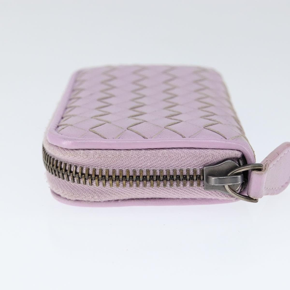 BOTTEGA VENETA INTRECCIATO Coin Purse Leather Pink Auth am9574V