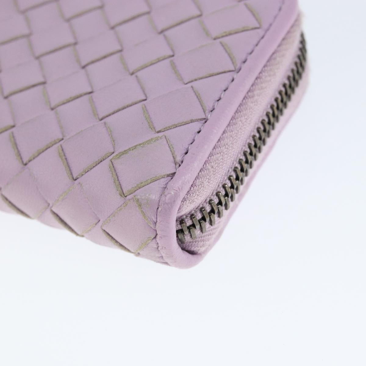 BOTTEGA VENETA INTRECCIATO Coin Purse Leather Pink Auth am9574V