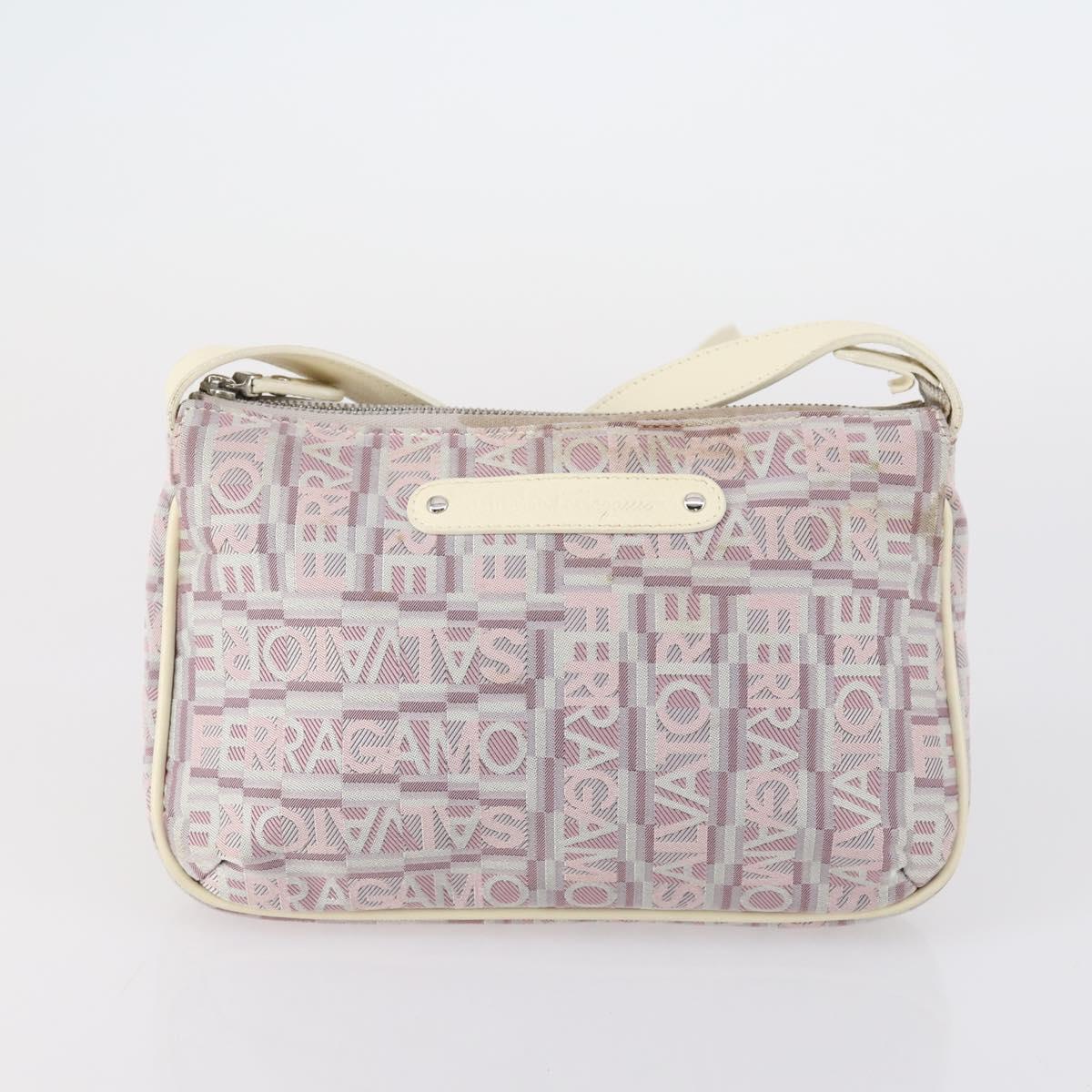 Salvatore Ferragamo Bag Leather Canvas Suede 3 Set Purple Black Auth am9578