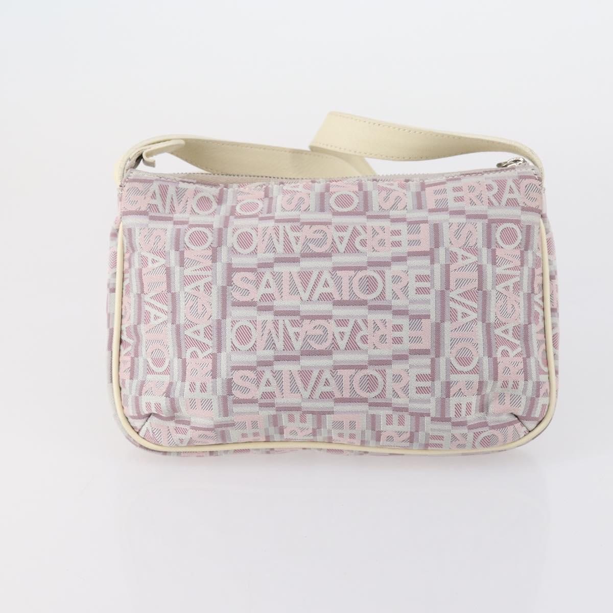 Salvatore Ferragamo Bag Leather Canvas Suede 3 Set Purple Black Auth am9578