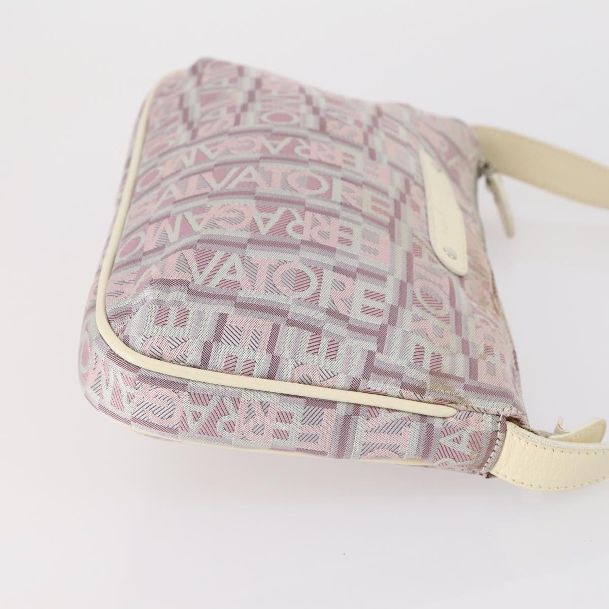 Salvatore Ferragamo Bag Leather Canvas Suede 3 Set Purple Black Auth am9578