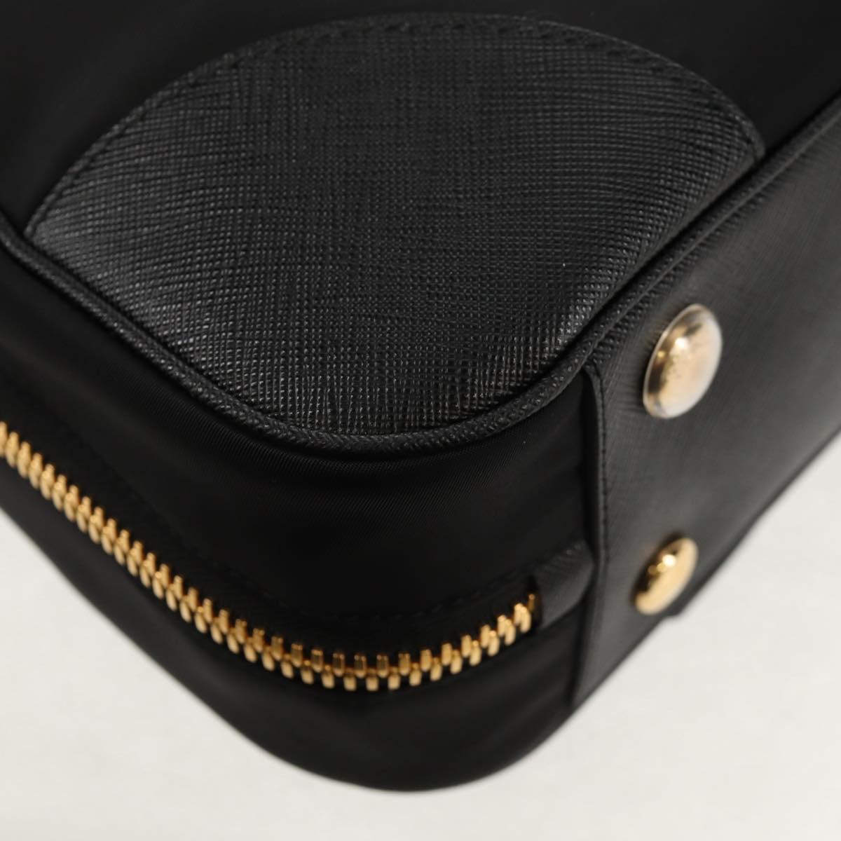 PRADA Hand Bag Nylon 2way Black Gold 1BB115 Auth am9579SM