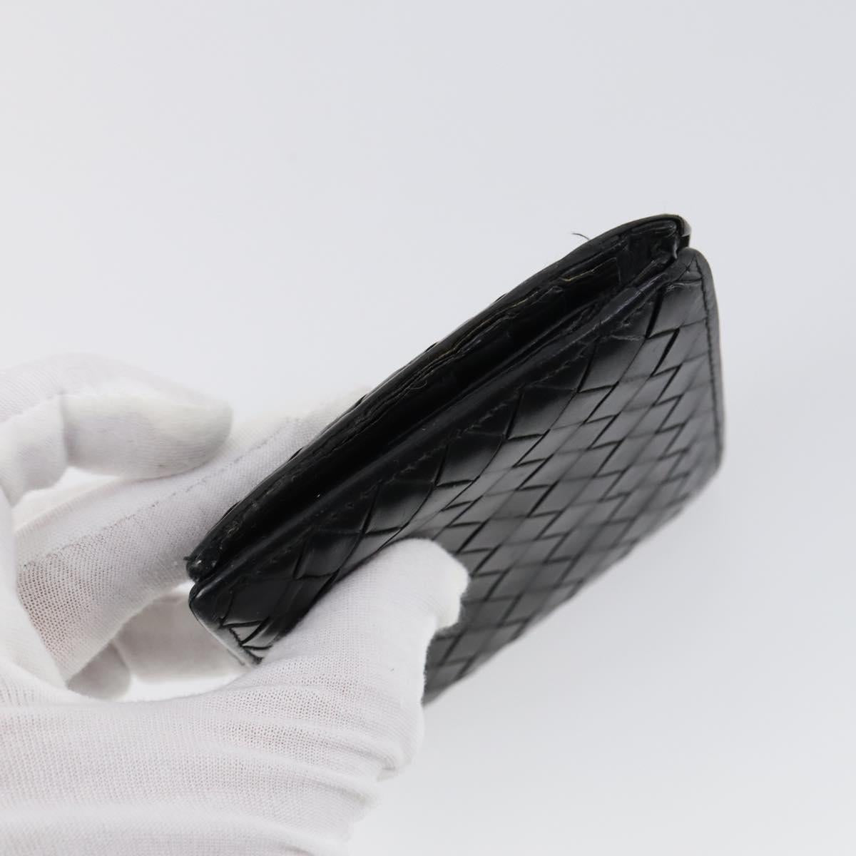 BOTTEGA VENETA INTRECCIATO Wallet Leather 3Set Black Auth am9581