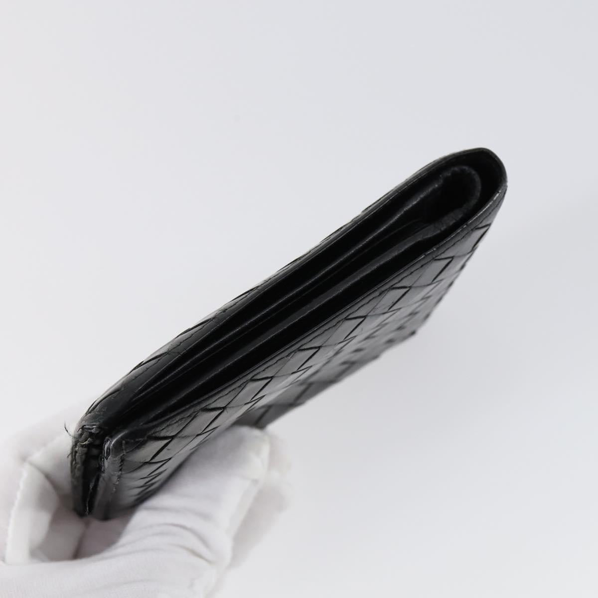 BOTTEGA VENETA INTRECCIATO Wallet Leather 3Set Black Auth am9581