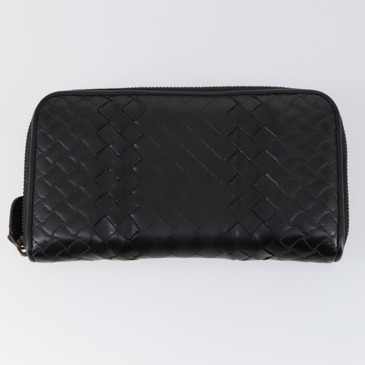 BOTTEGA VENETA INTRECCIATO Wallet Leather 3Set Black Auth am9581