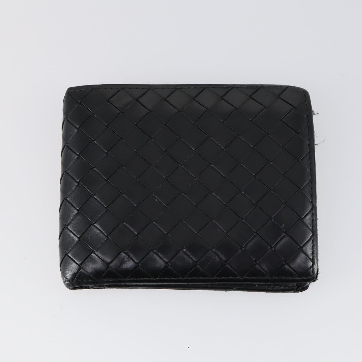 BOTTEGA VENETA INTRECCIATO Wallet Leather 3Set Black Auth am9581