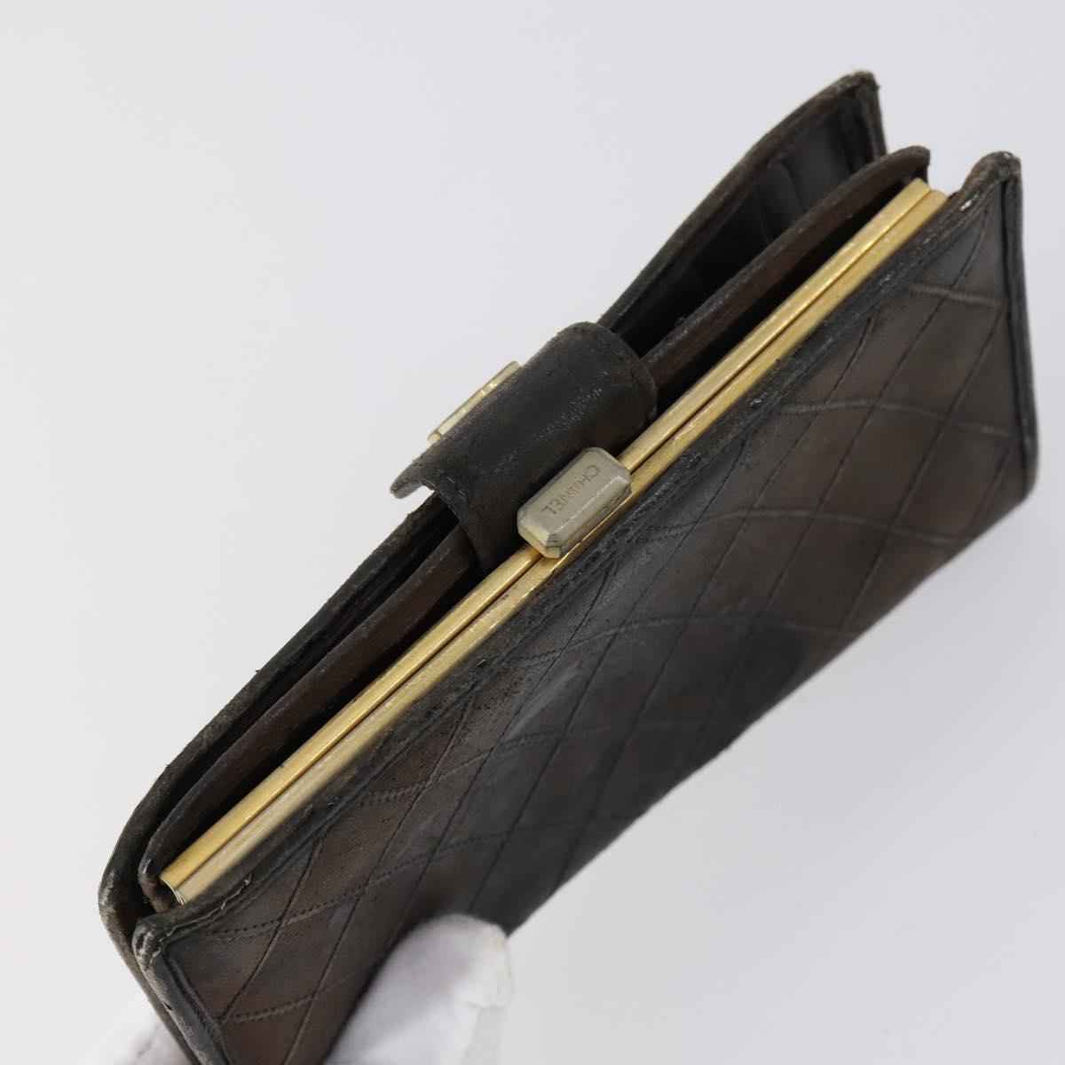 CHANEL Wallet Leather 3Set Black CC Auth am9582