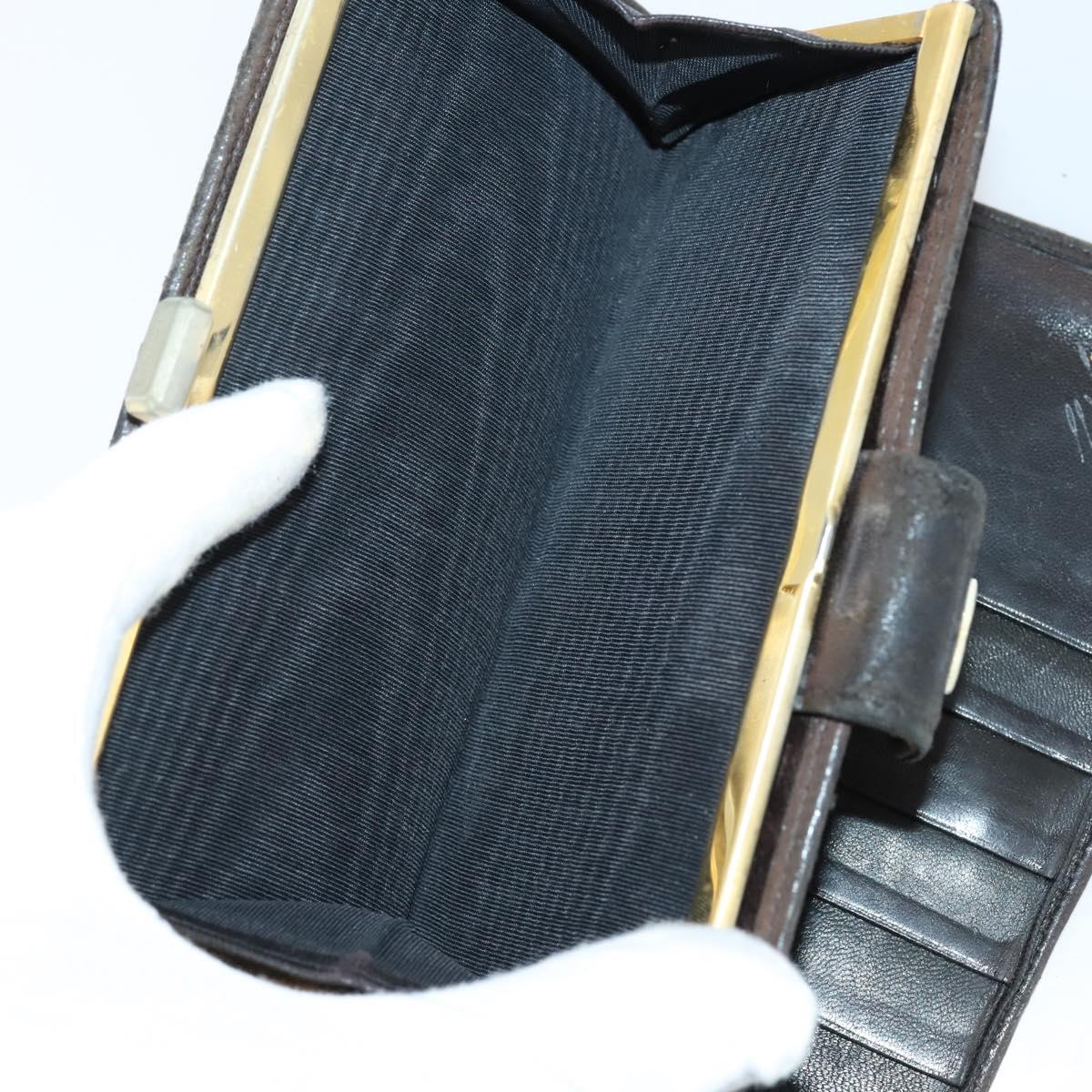 CHANEL Wallet Leather 3Set Black CC Auth am9582