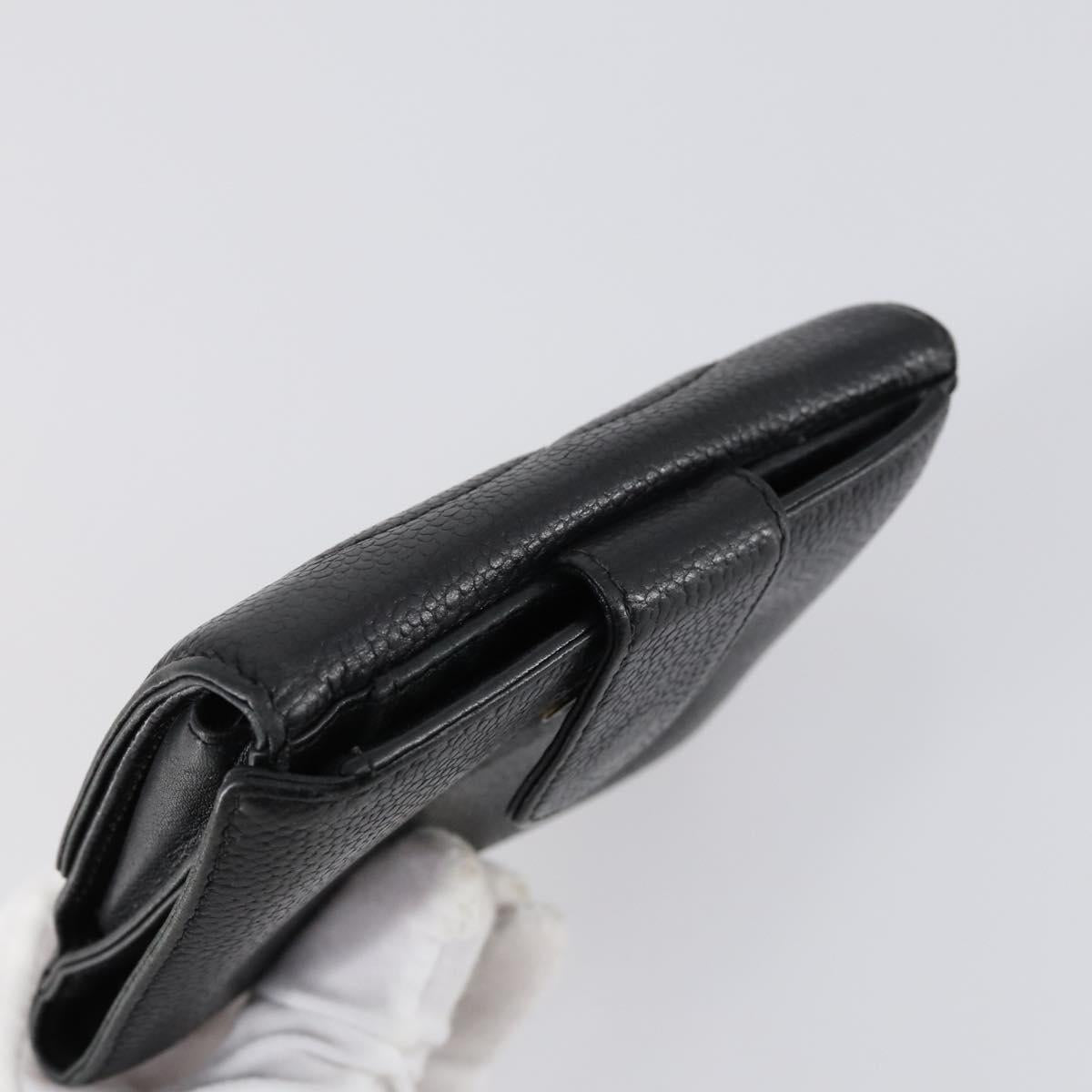 CHANEL Wallet Leather 3Set Black CC Auth am9582