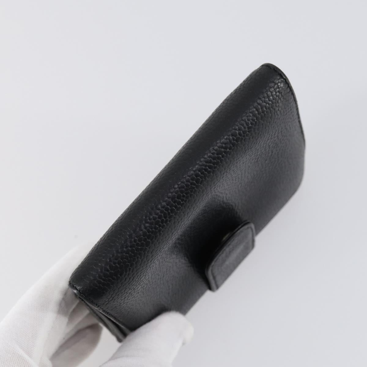 CHANEL Wallet Leather 3Set Black CC Auth am9582