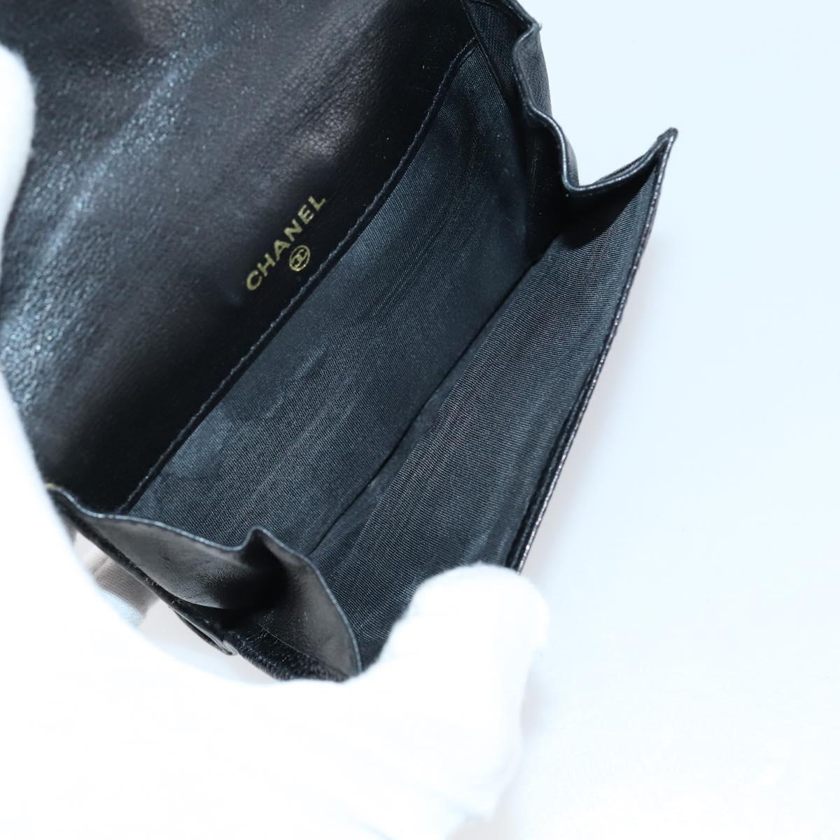 CHANEL Wallet Leather 3Set Black CC Auth am9582