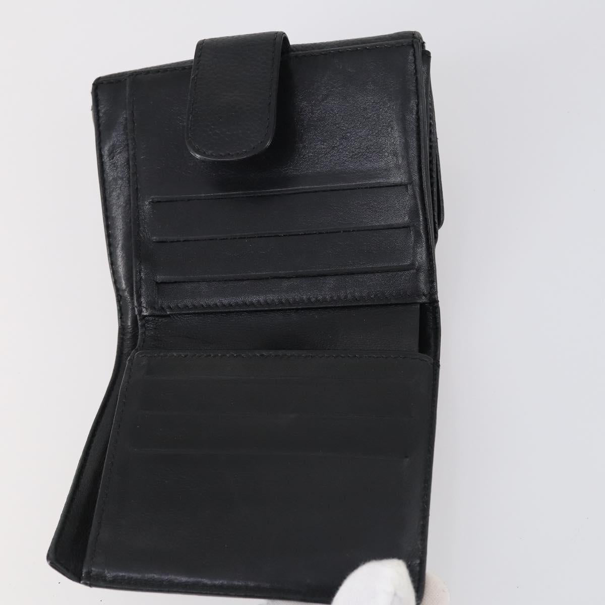 CHANEL Wallet Leather 3Set Black CC Auth am9582