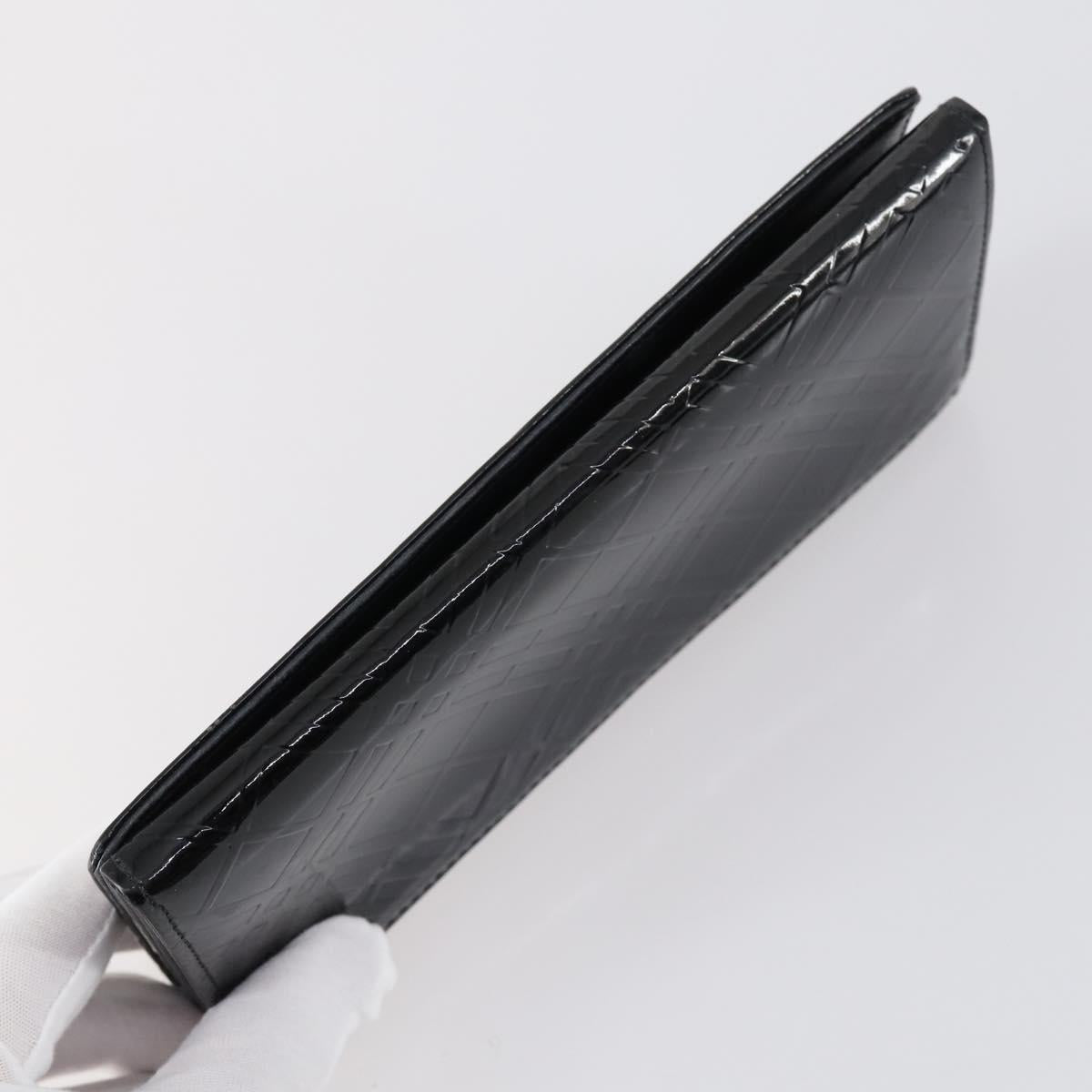 BURBERRY Nova Check Card Case Wallet Leather 2Set Black Auth am9583