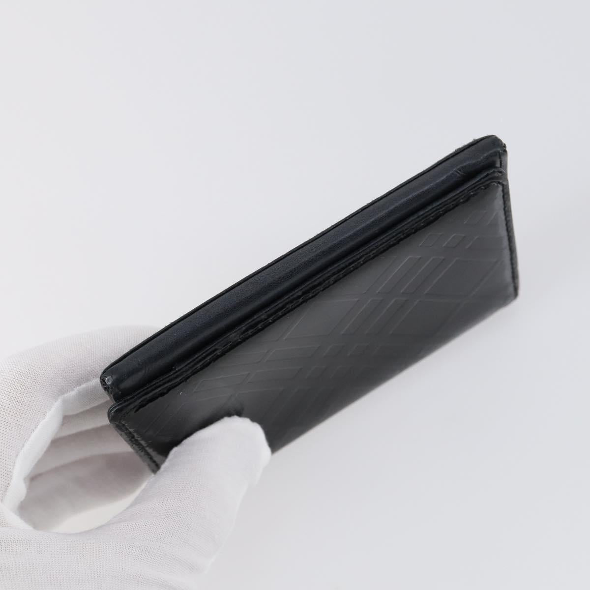 BURBERRY Nova Check Card Case Wallet Leather 2Set Black Auth am9583