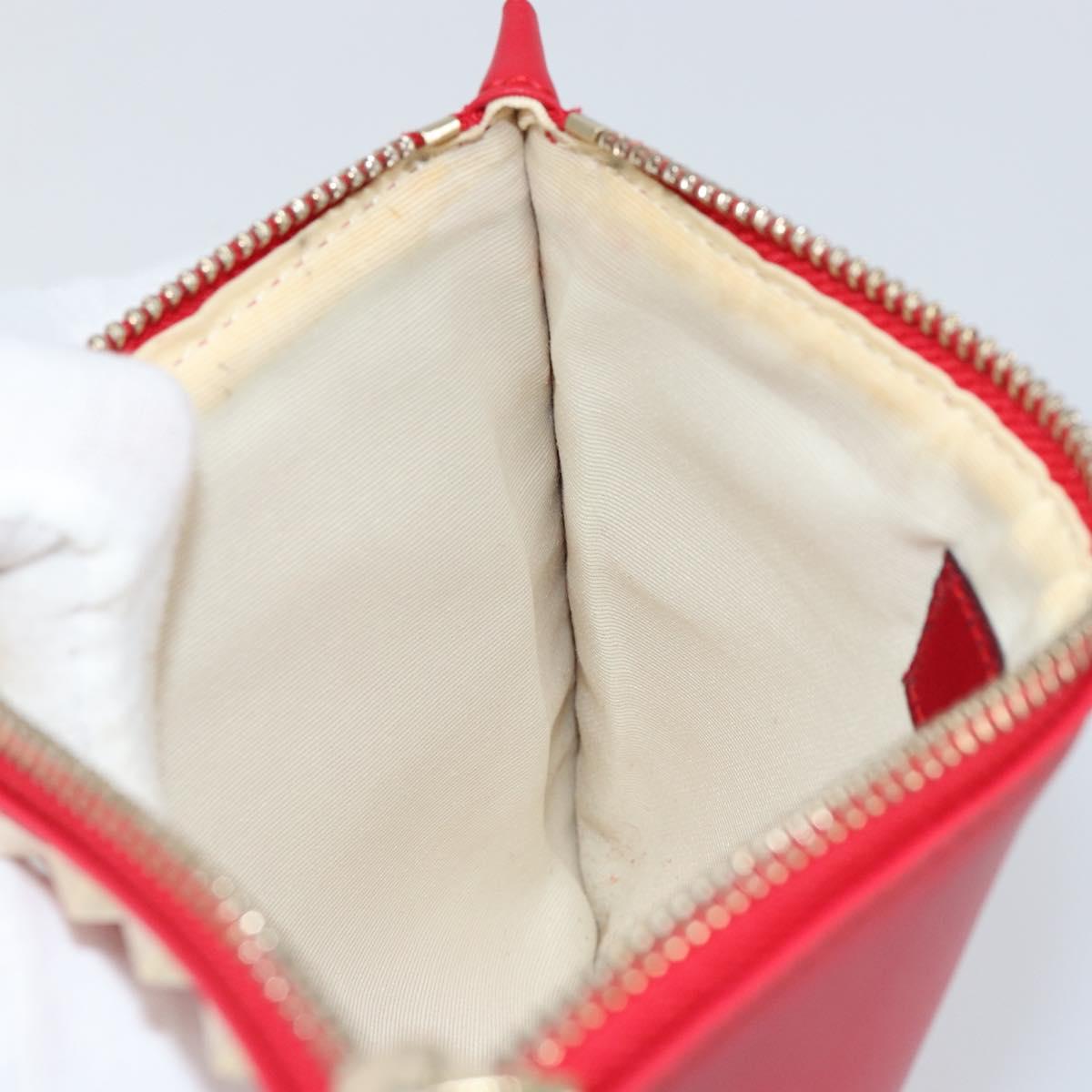 VALENTINO Studs Clutch Bag Leather Pink Gold Auth am9589