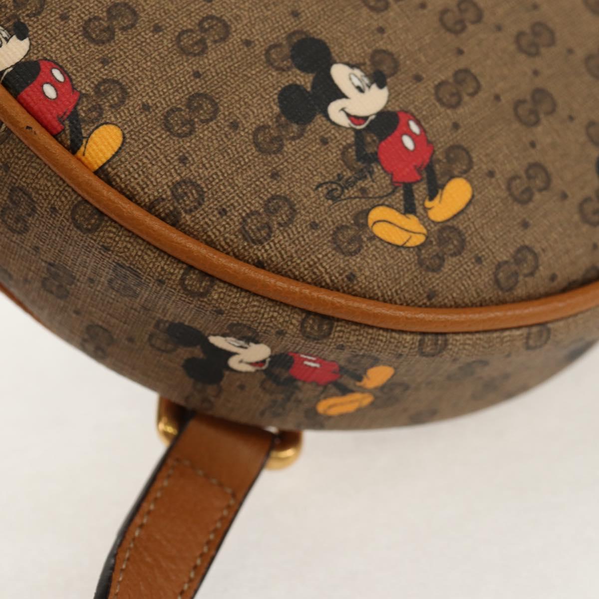 GUCCI Micro GG Supreme Disney Chain Mini Backpack PVC Beige 603730 Auth am9593M
