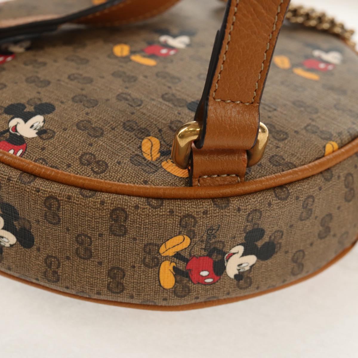 GUCCI Micro GG Supreme Disney Chain Mini Backpack PVC Beige 603730 Auth am9593M
