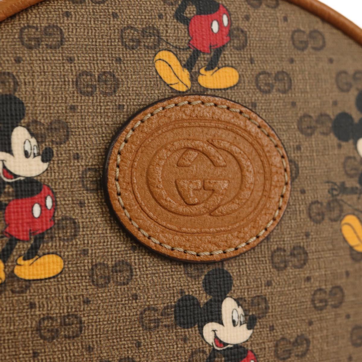 GUCCI Micro GG Supreme Disney Chain Mini Backpack PVC Beige 603730 Auth am9593M