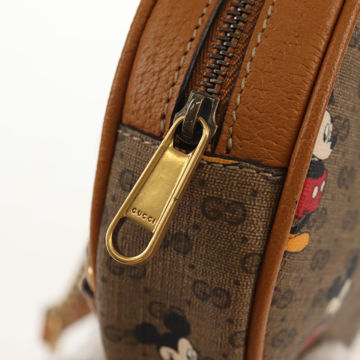 GUCCI Micro GG Supreme Disney Chain Mini Backpack PVC Beige 603730 Auth am9593M