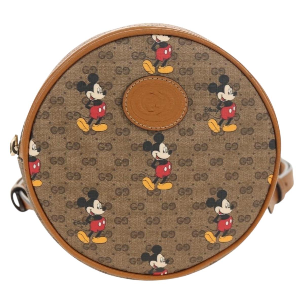 GUCCI Micro GG Supreme Disney Chain Mini Backpack PVC Beige 603730 Auth am9593M