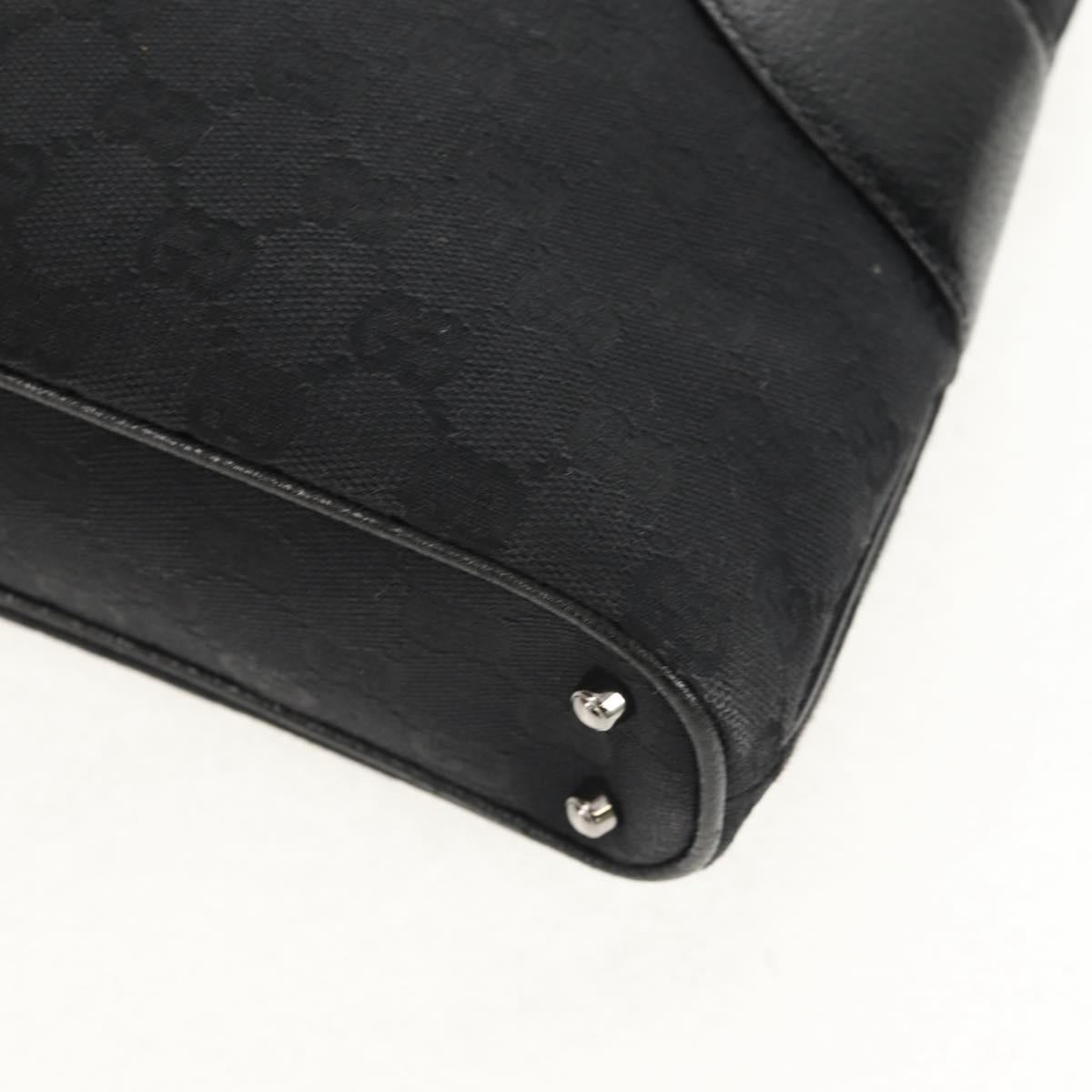 GUCCI GG Canvas Hand Bag Black Silver 113015 Auth am9594V