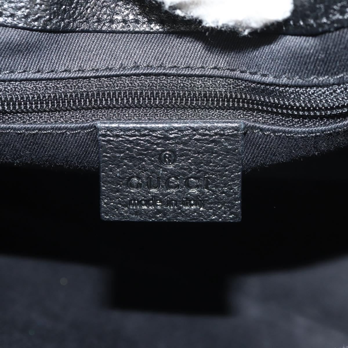 GUCCI GG Canvas Hand Bag Black Silver 113015 Auth am9594V