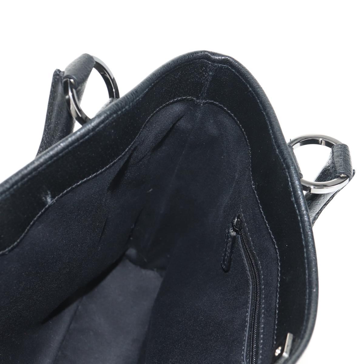 GUCCI GG Canvas Hand Bag Black Silver 113015 Auth am9594V