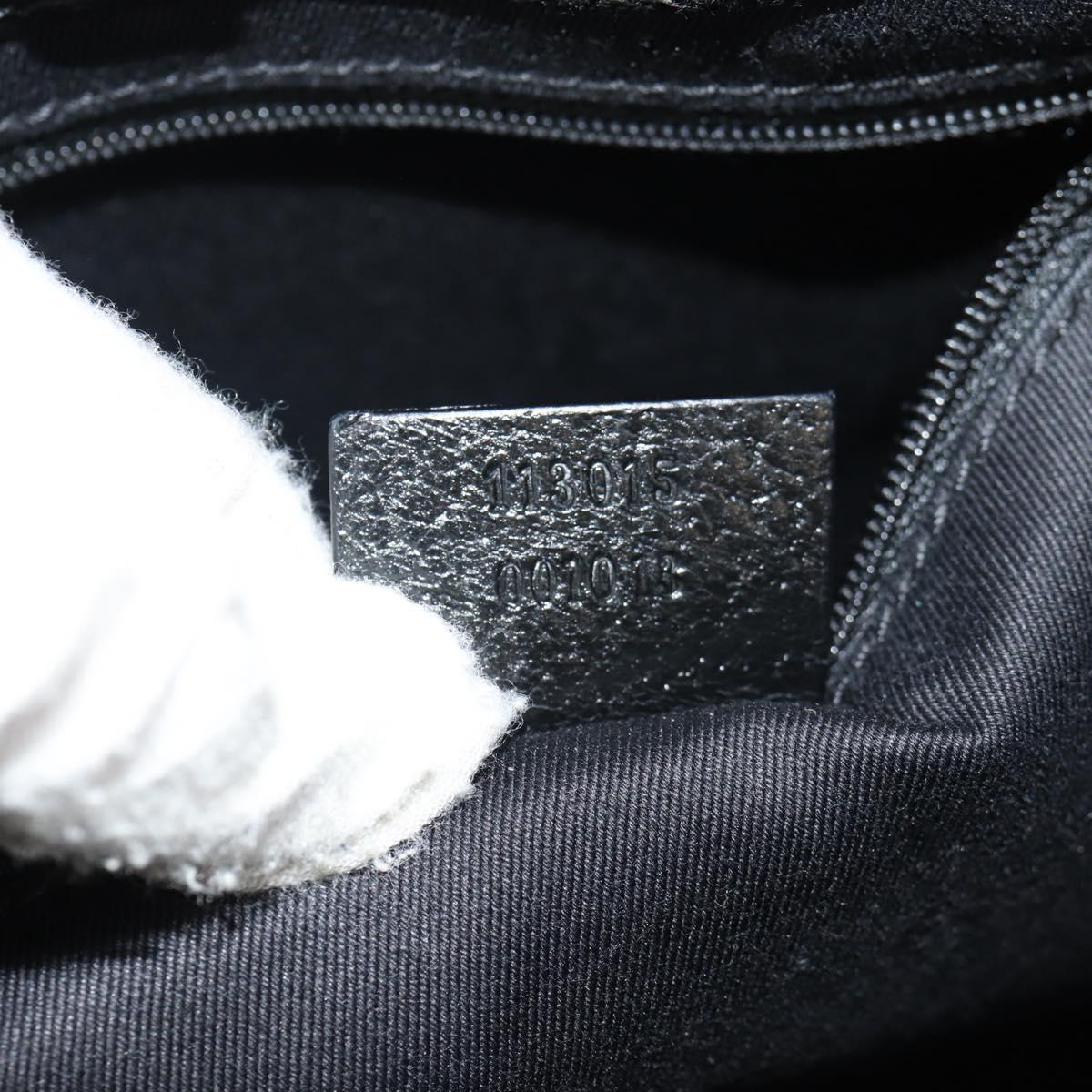 GUCCI GG Canvas Hand Bag Black Silver 113015 Auth am9594V