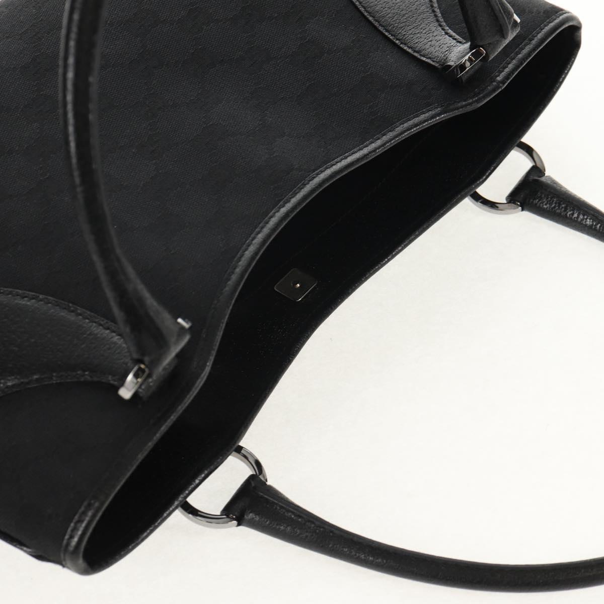 GUCCI GG Canvas Hand Bag Black Silver 113015 Auth am9594V