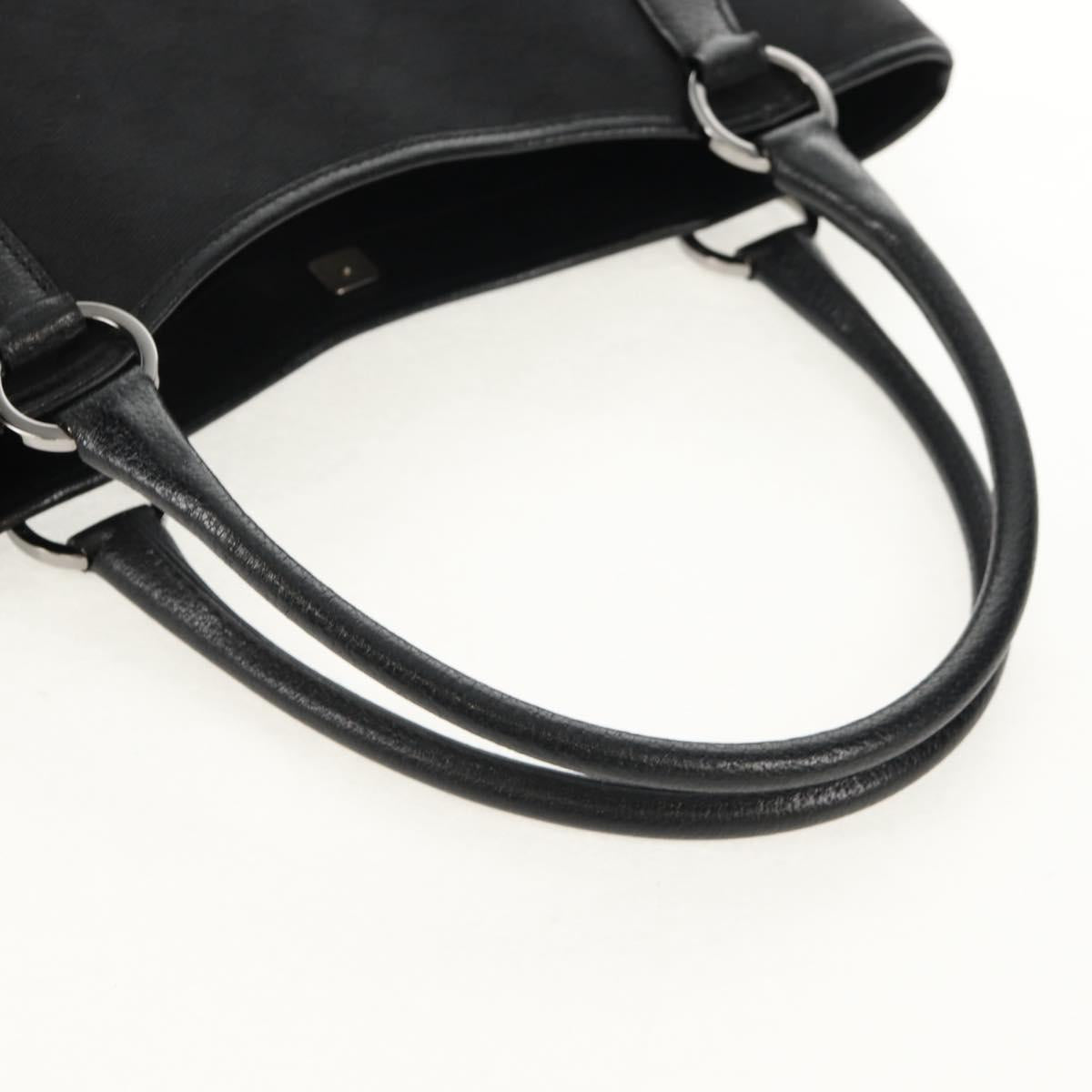 GUCCI GG Canvas Hand Bag Black Silver 113015 Auth am9594V