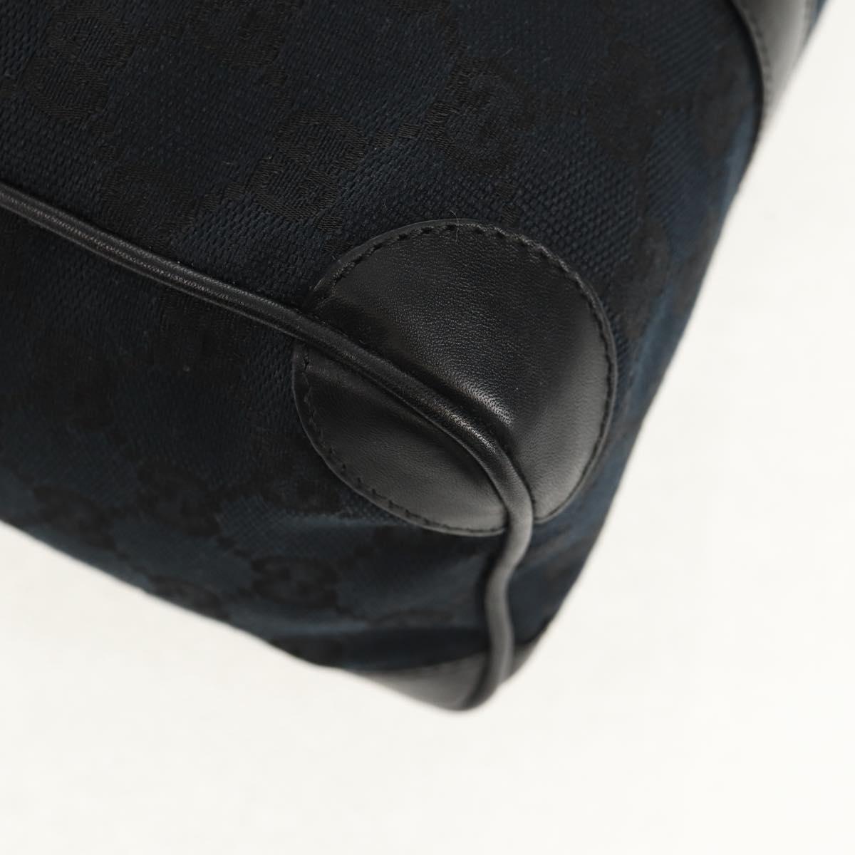 GUCCI GG Canvas Hand Bag Black Gold 000 0851 Auth am9595V