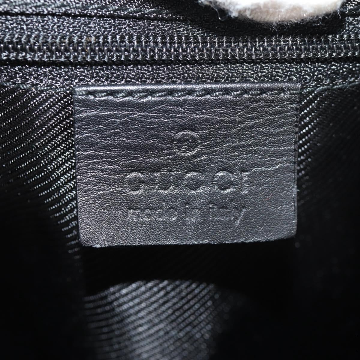 GUCCI GG Canvas Hand Bag Black Gold 000 0851 Auth am9595V