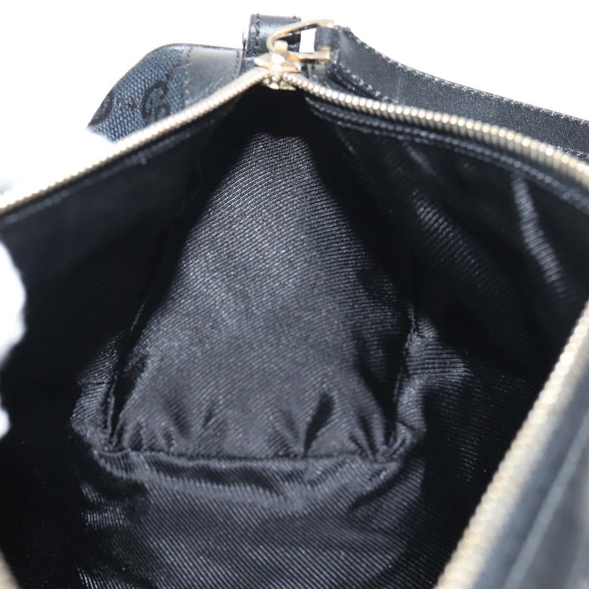 GUCCI GG Canvas Hand Bag Black Gold 000 0851 Auth am9595V